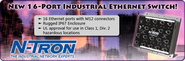N-Tron's New 716M12 IP67 Industrial Ethernet Switch