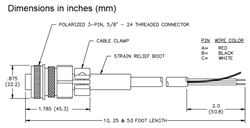 CCA3PC25 Red Lion Controls Cable Assemblies - 3-Cond. 3-Pin w/25 ft Cable